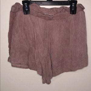 Mauve Charlotte Russe Lightweight Fabric Shorts